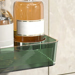 Wall-Mounted Corner Shelf 180° Adjustable Drill-Free Draining Bottom