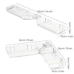 Wall-Mounted Corner Shelf 180° Adjustable Drill-Free Draining Bottom