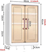 Wall-Mounted Cosmetic Cabinet 3-Tier Punch-Free Magnetic Doors