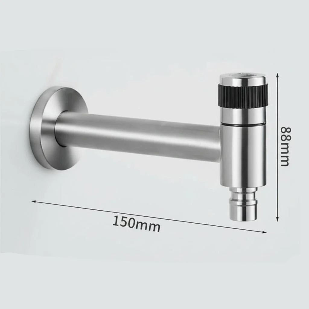 Wall-Mounted Faucet 304 Stainless Steel Space-Saving Rust-Resistant