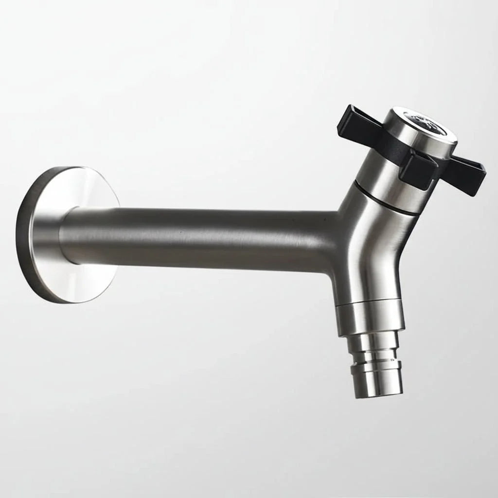 Wall-Mounted Faucet 304 Stainless Steel Space-Saving Rust-Resistant