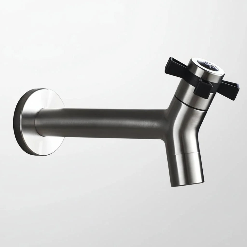 Wall-Mounted Faucet 304 Stainless Steel Space-Saving Rust-Resistant
