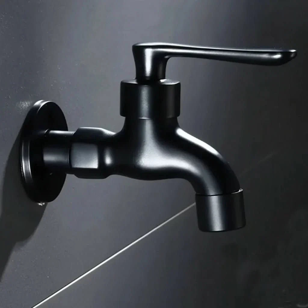 Wall-Mounted Faucet Solid Brass Matte Black Finish