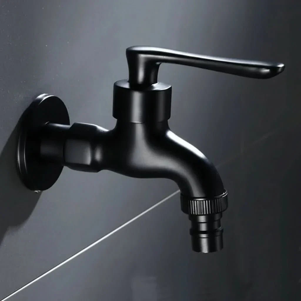Wall-Mounted Faucet Solid Brass Matte Black Finish