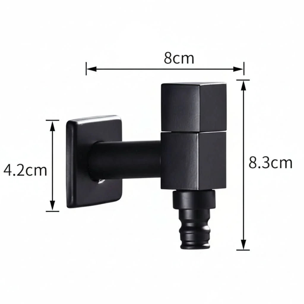 Wall-Mounted Faucet Solid Brass Matte Black Finish