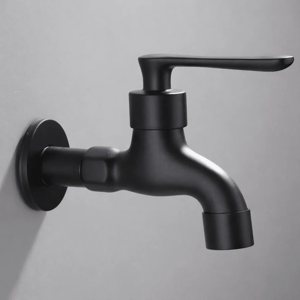 Wall-Mounted Faucet Solid Brass Matte Black Finish
