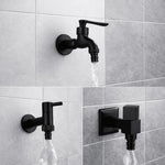 Wall-Mounted Faucet Solid Brass Matte Black Finish