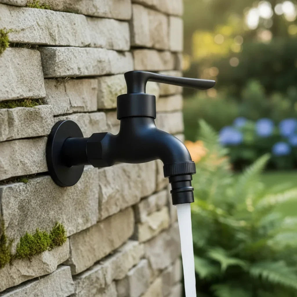 Wall-Mounted Faucet Solid Brass Matte Black Finish