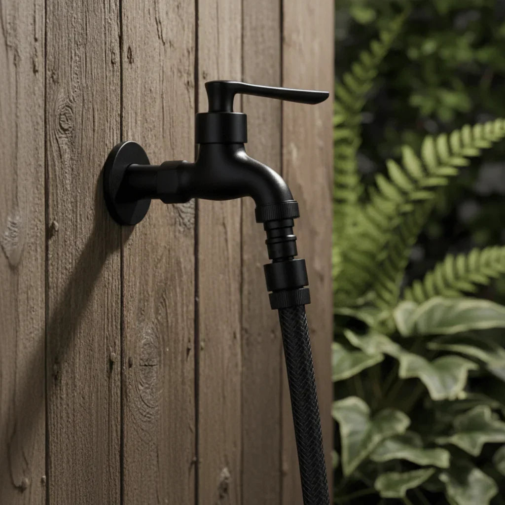 Wall-Mounted Faucet Solid Brass Matte Black Finish