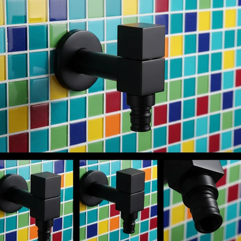 Wall-Mounted Faucet Solid Brass Matte Black Finish