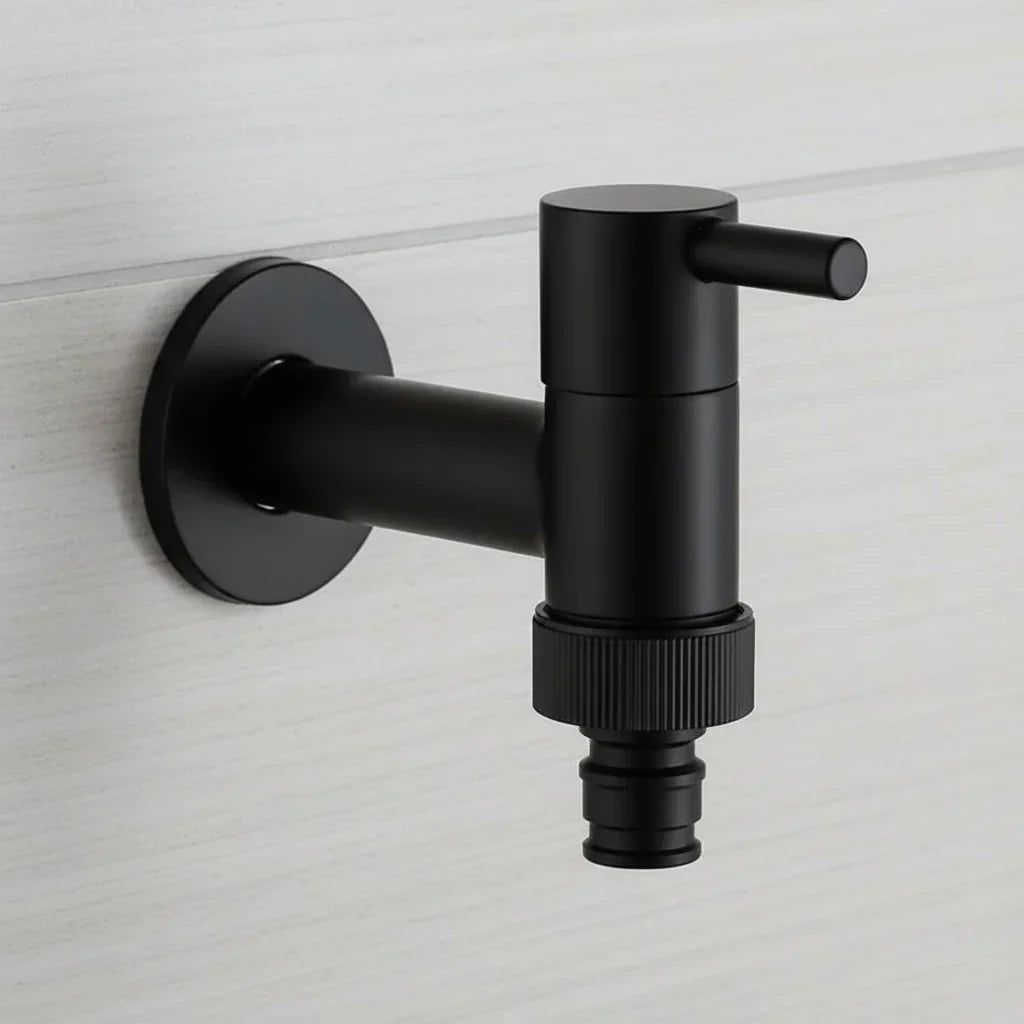 Wall-Mounted Faucet Solid Brass Matte Black Finish