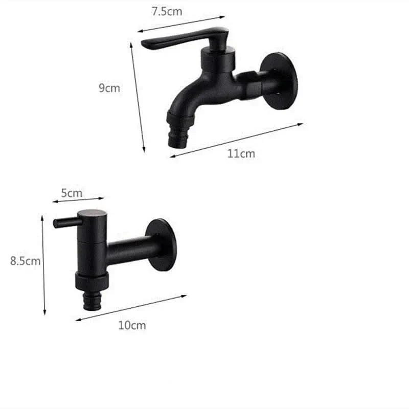Wall-Mounted Faucet Solid Brass Matte Black Finish