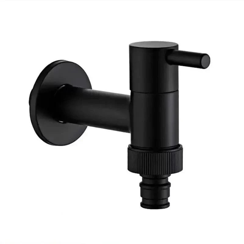 Wall-Mounted Faucet Solid Brass Matte Black Space-Saving