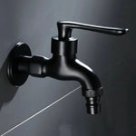 Wall-Mounted Faucet Solid Brass Matte Black Space-Saving