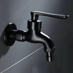 Wall-Mounted Faucet Solid Brass Matte Black Space-Saving