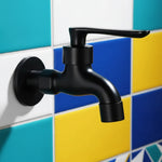 Wall-Mounted Faucet Solid Brass Matte Black Space-Saving
