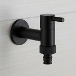 Wall-Mounted Faucet Solid Brass Matte Black Space-Saving