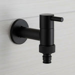 Wall-Mounted Faucet Solid Brass Matte Black Space-Saving