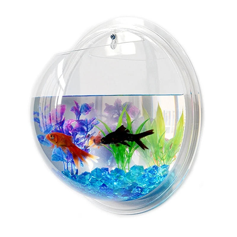 Wall-Mounted Fish Tank Acrylic Space-Saving Wide Hanging Hole