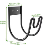 Wall-Mounted Hose Holder Curved Metal Double Hook