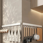 Wall-Mounted Kitchen Organizer Stainless Steel Space-Saving Cutting Board & Utensil Holder