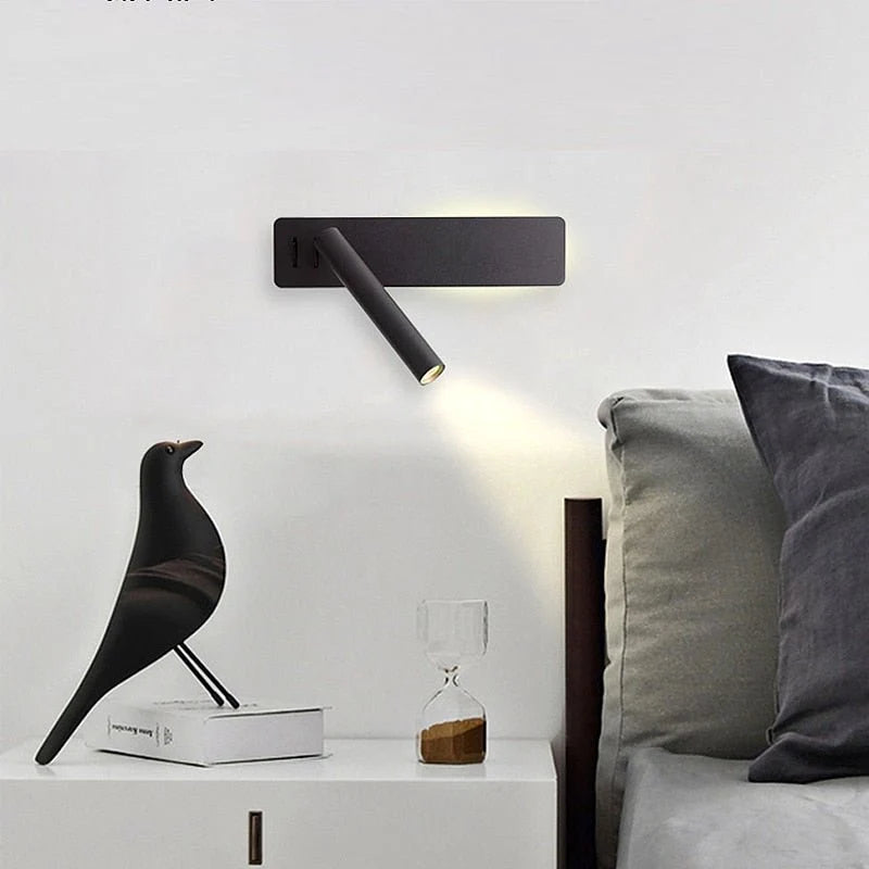 Wall-Mounted LED Lamp Rotating Head Warm & Cool Light