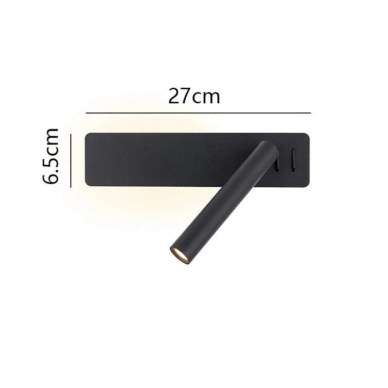 Wall-Mounted LED Lamp Rotating Head Warm & Cool Light