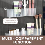 Wall-Mounted Organizer Box Clear Self-Adhesive Multi-Compartment Pack of 10