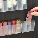 Wall-Mounted Organizer Box Clear Self-Adhesive Multi-Compartment Pack of 10