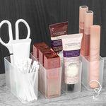 Wall-Mounted Organizer Box Clear Self-Adhesive Multi-Compartment Pack of 10