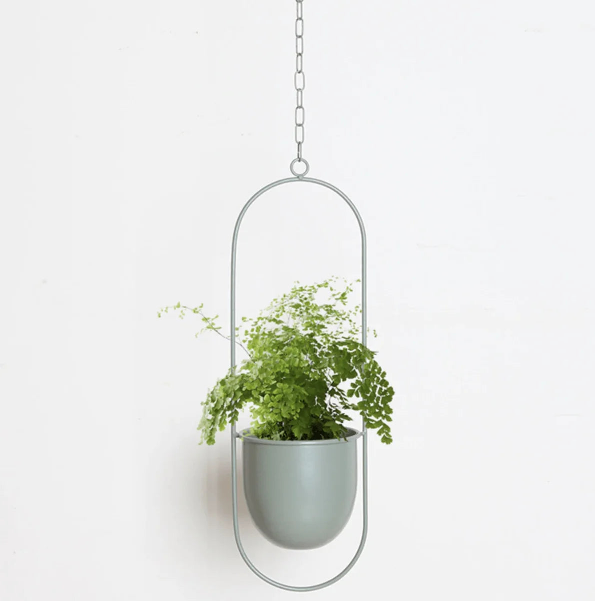 Wall-Mounted Plant Holder Iron Adjustable Hanging Chain Space-Saving