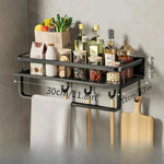 Wall-Mounted Shelf Space-Saving Aluminum Black