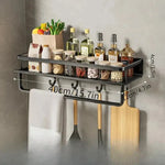 Wall-Mounted Shelf Space-Saving Aluminum Black