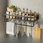 Wall-Mounted Shelf Space-Saving Aluminum Black