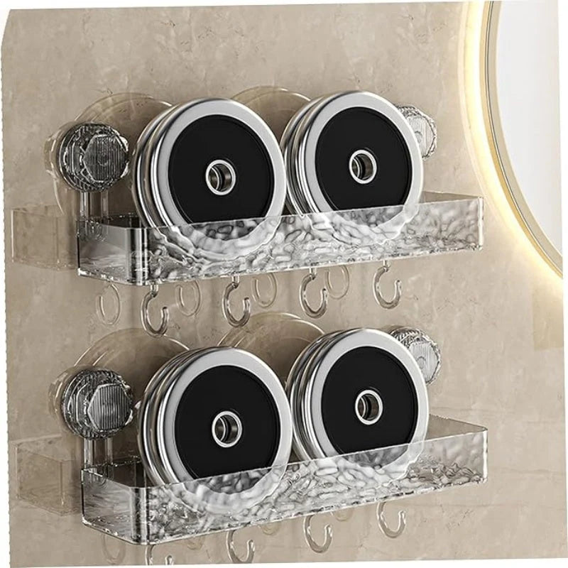 Wall-Mounted Shelf Suction Cup Detachable Hooks