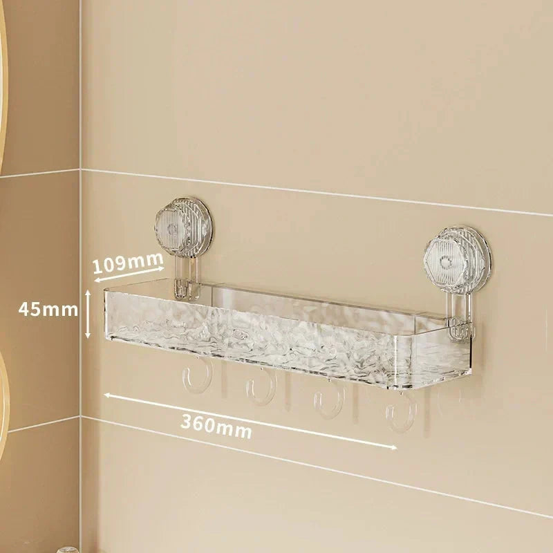 Wall-Mounted Shelf Suction Cup Detachable Hooks