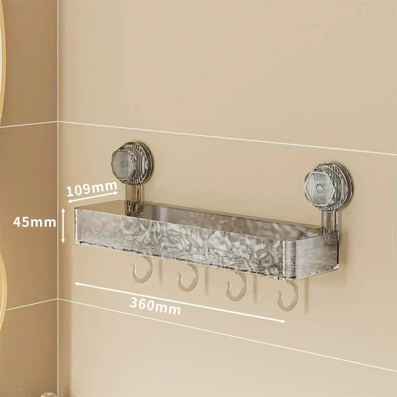 Wall-Mounted Shelf Suction Cup Detachable Hooks