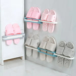Wall-Mounted Shoe Organizer Self-Adhesive Foldable Holds 3 Pairs