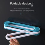 Wall-Mounted Shoe Organizer Self-Adhesive Foldable Holds 3 Pairs