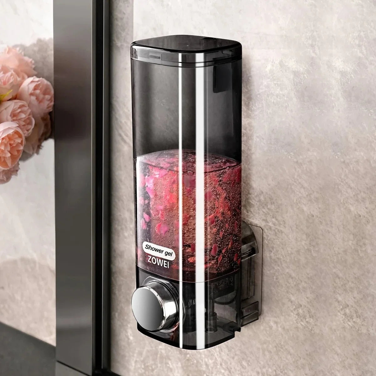 Wall-Mounted Soap Dispenser No-Drill Adhesive Mount
