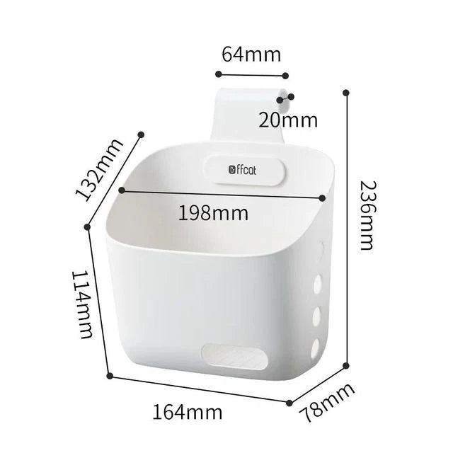 Wall-Mounted Storage Basket Stackable With Hooks