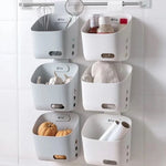 Wall-Mounted Storage Basket Stackable With Hooks