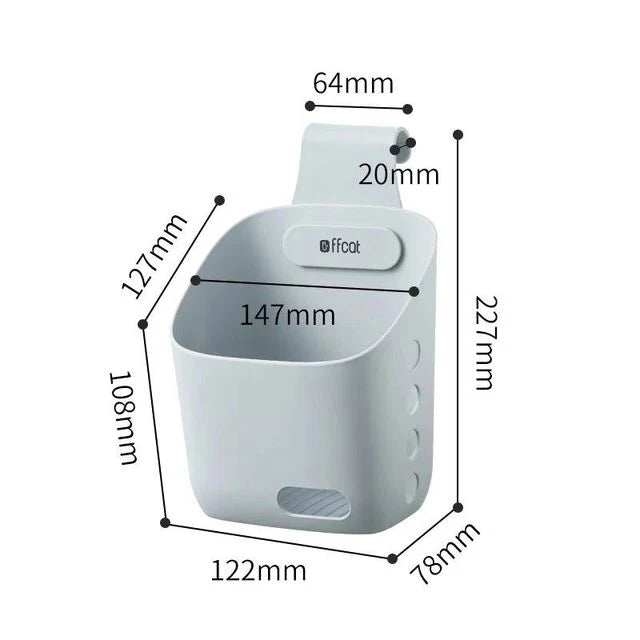 Wall-Mounted Storage Basket Stackable With Hooks