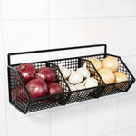 Wall-Mounted Storage Basket Stainless Steel Open Wire Design