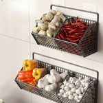 Wall-Mounted Storage Basket Stainless Steel Open Wire Design