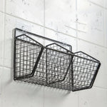 Wall-Mounted Storage Basket Stainless Steel Open Wire Design