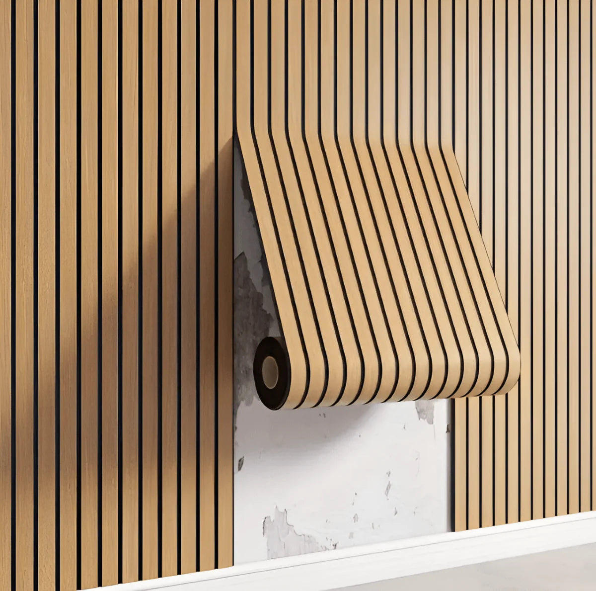 Wall Panels Peel-and-Stick Wood-Look Moisture-Resistant PVC