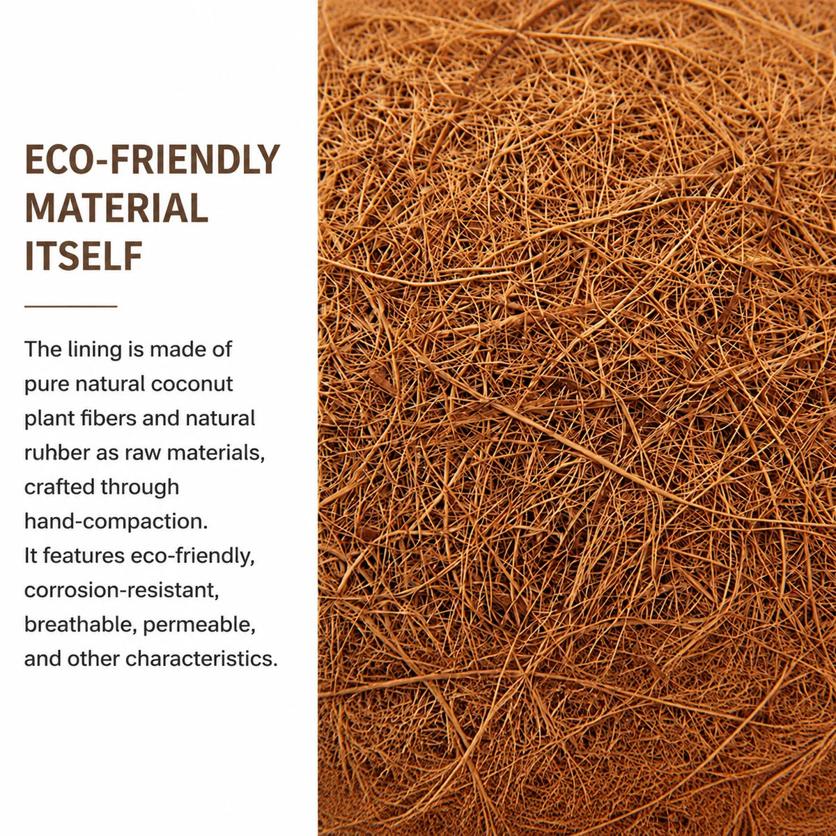 Wall Planter Half-Round Steel Frame Coconut Fiber Liner