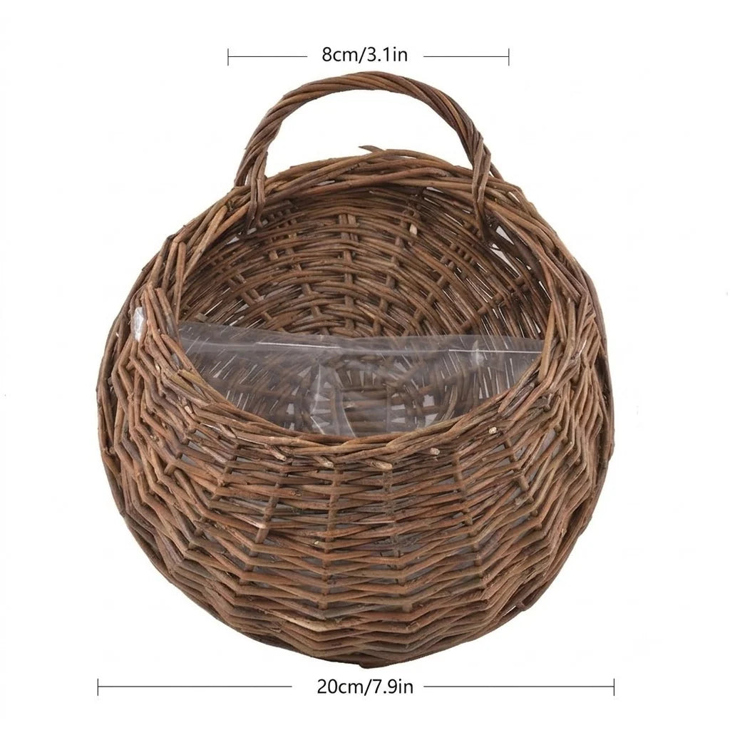 Wall Planter Handwoven Natural Rattan Hanging Design