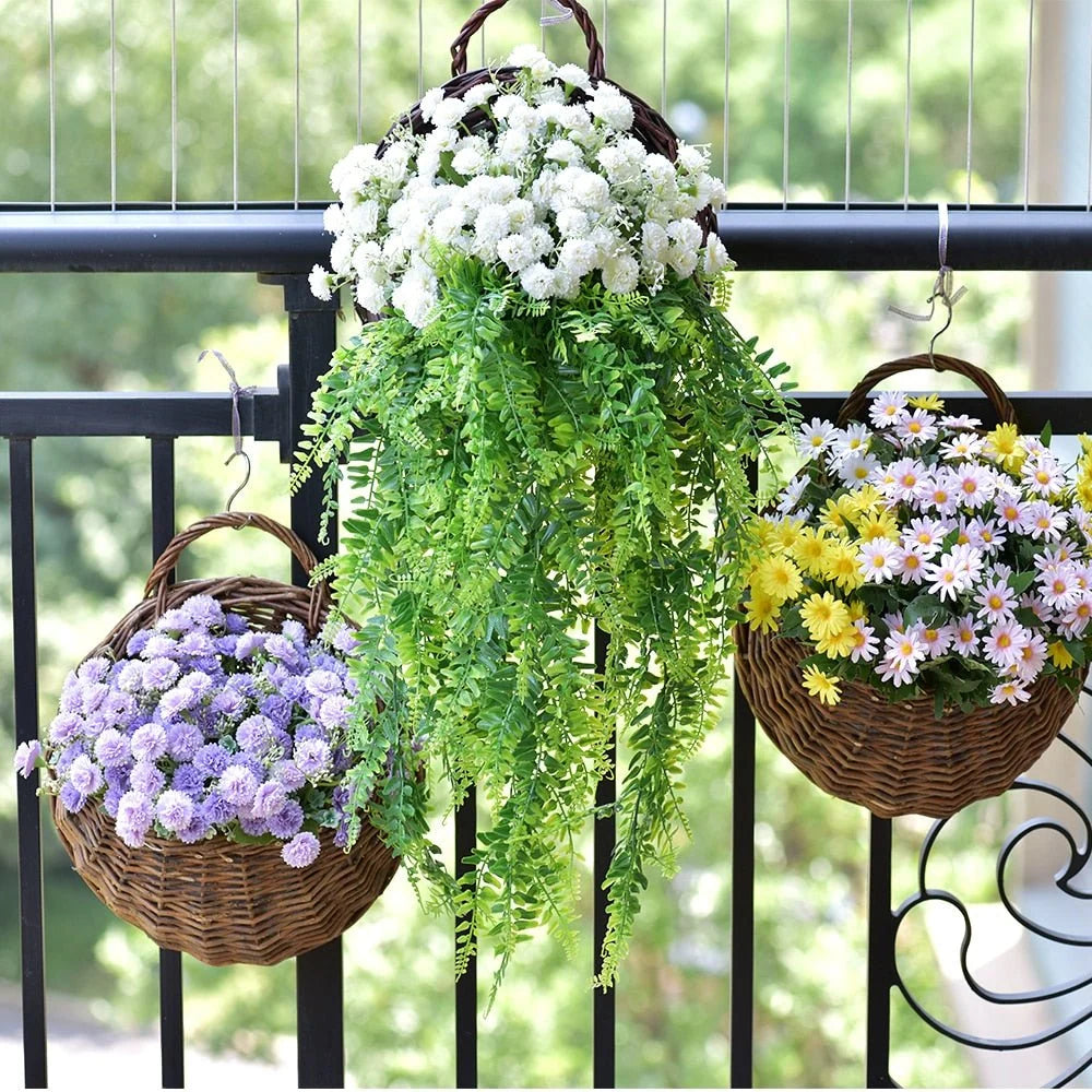 Wall Planter Handwoven Natural Rattan Hanging Design